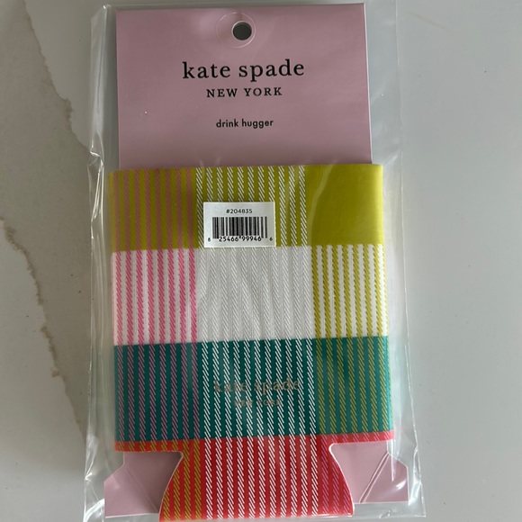 Kate Spade cozy for cans.  Fun colorful plaid!  New in original packaging. - Picture 1 of 3